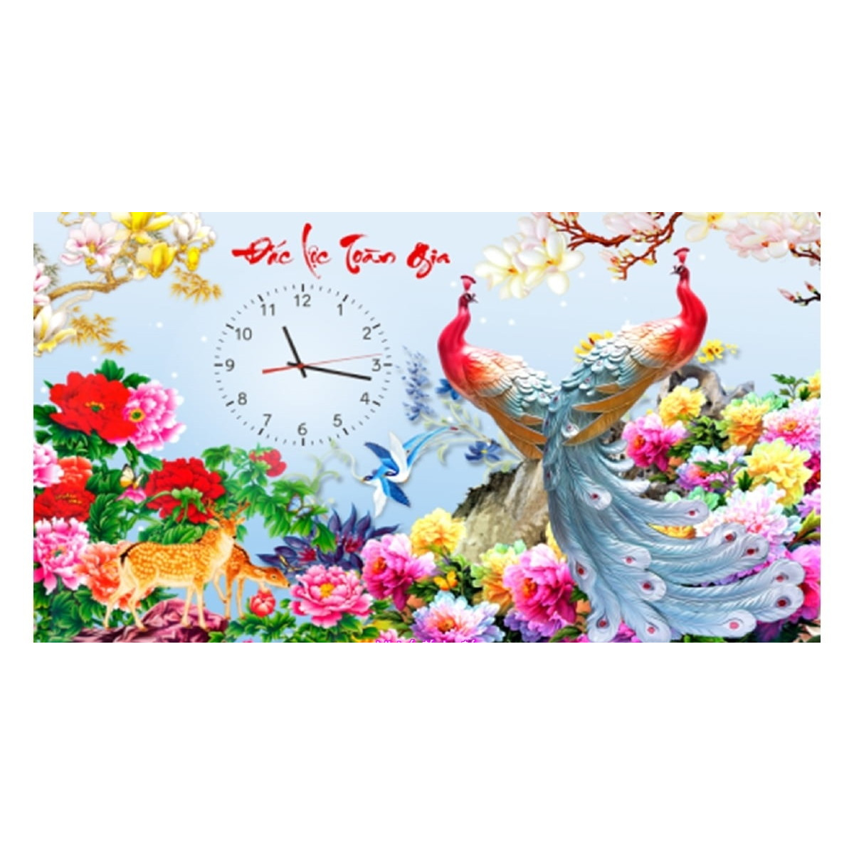 Tranh đính đá Đắc Lộc Toàn Gia 100*66cm