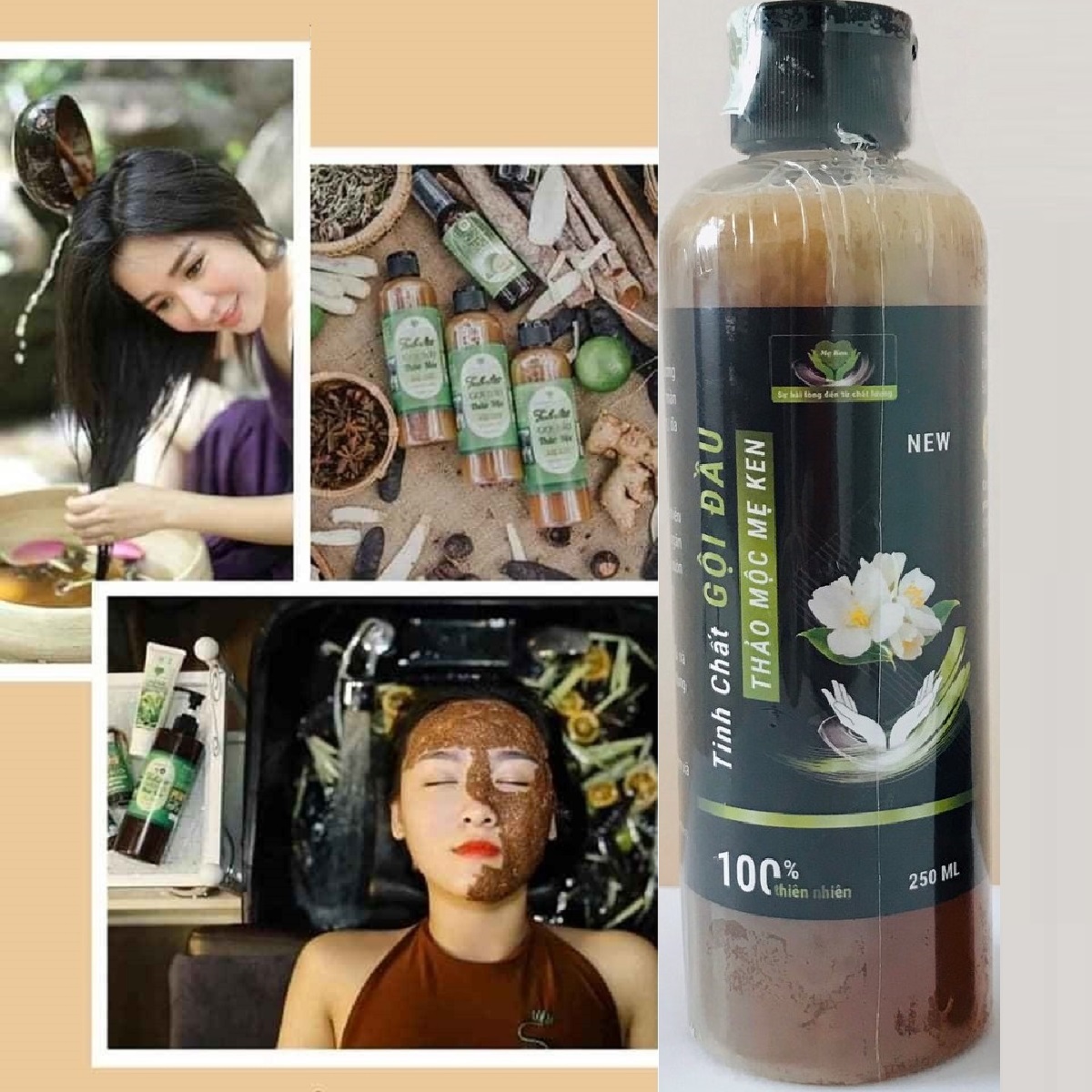 Combo dầu gội MẸ KEN 250ml và tinh dầu bưởi MẸ KEN 100ml - tặng chai tinh dầu sả chanh treo xe