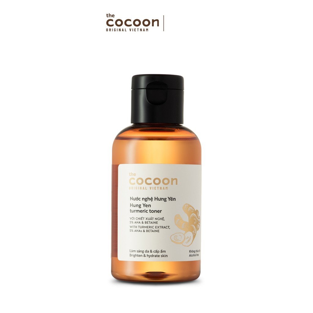 Toner COCOON Nghệ Hưng Yên Sáng Da &amp; Mờ Vết Thâm - COCOON Hung Yen Turmeric Toner 140mL