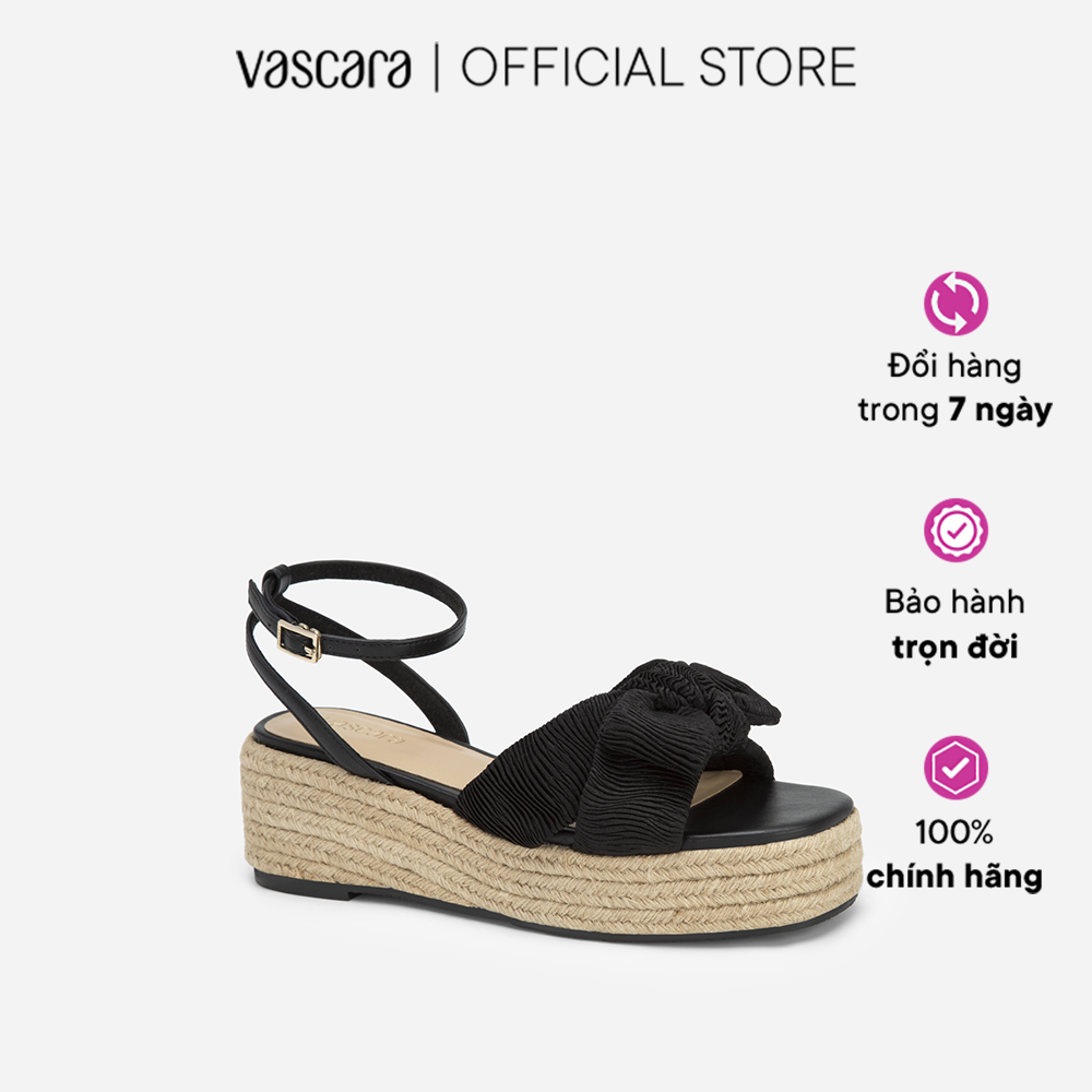 Vascara Sandal Đế Cói Quai Đan Chéo Xếp Ly - SDX 0430