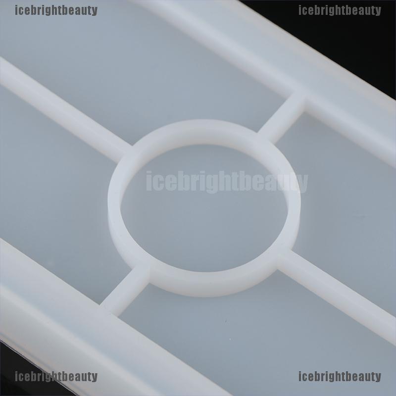 ICEB Concrete Oval Mold Ashtray Coaster Square Flexible Silicone Tray Mold Epoxy