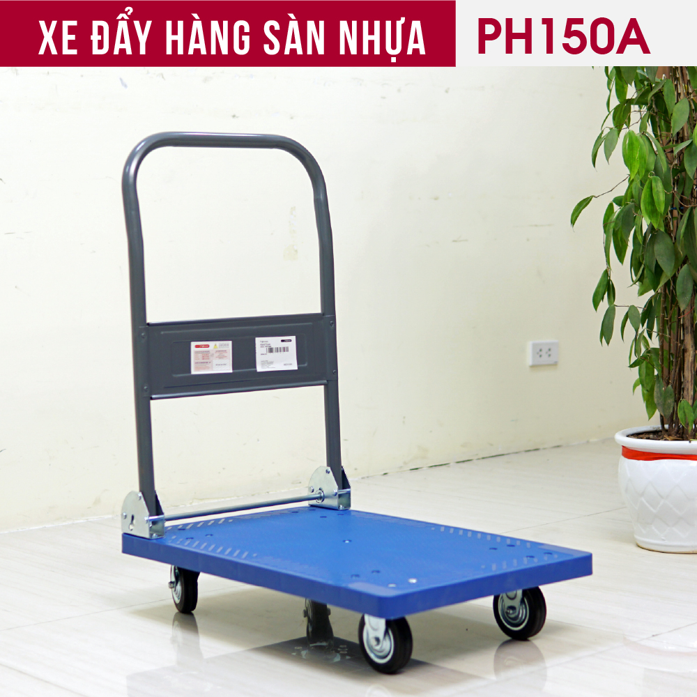 Xe đẩy hàng sàn nhựa FUJIHOME PH150A tải trọng 100kg, Xe đẩy tay gấp gọn, Công nghệ Nhật Bản