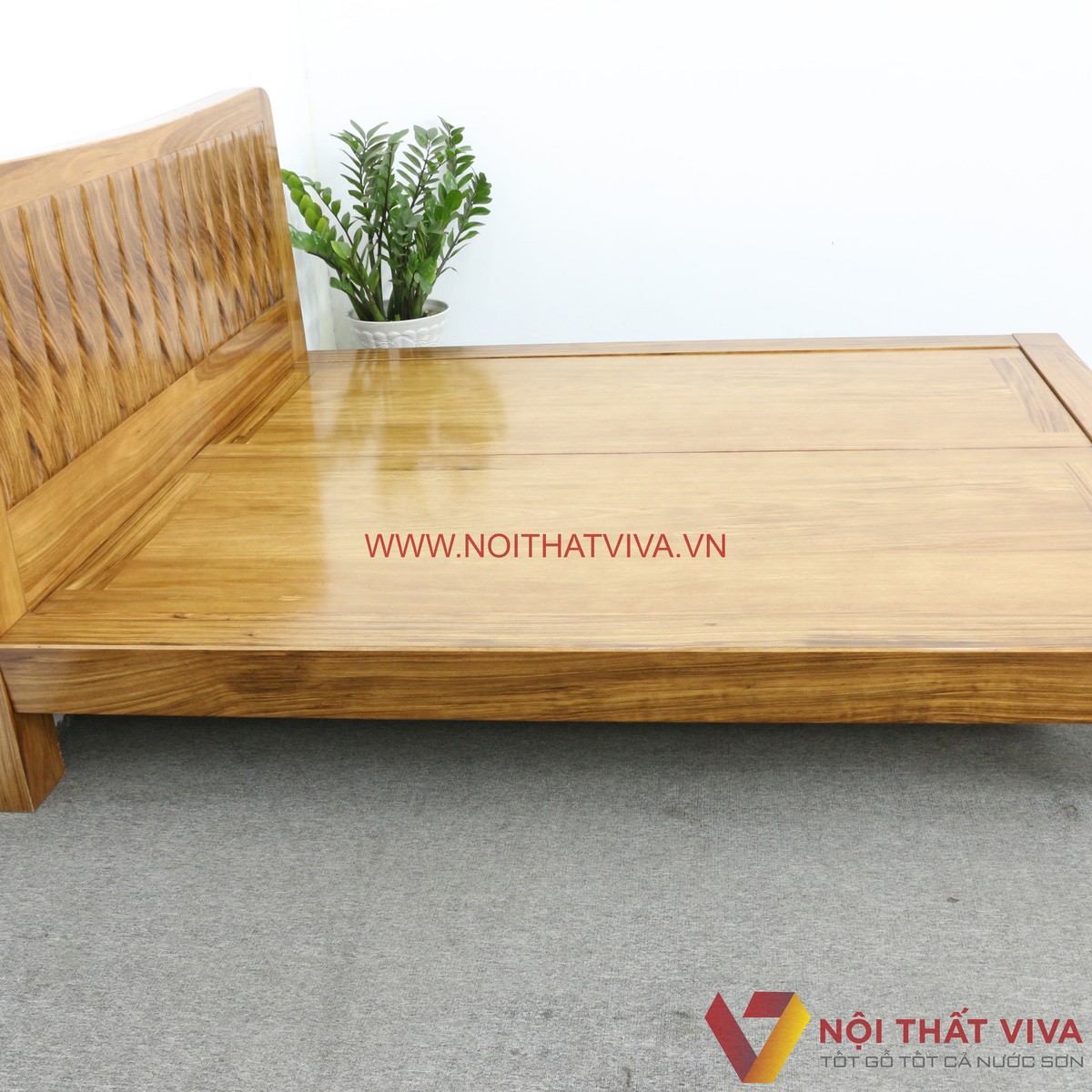 Giường Ngủ Chân Quỳ Kiểu Nhật Gỗ Hương Xám Hiện Đại Sang Trọng Giá Tốt