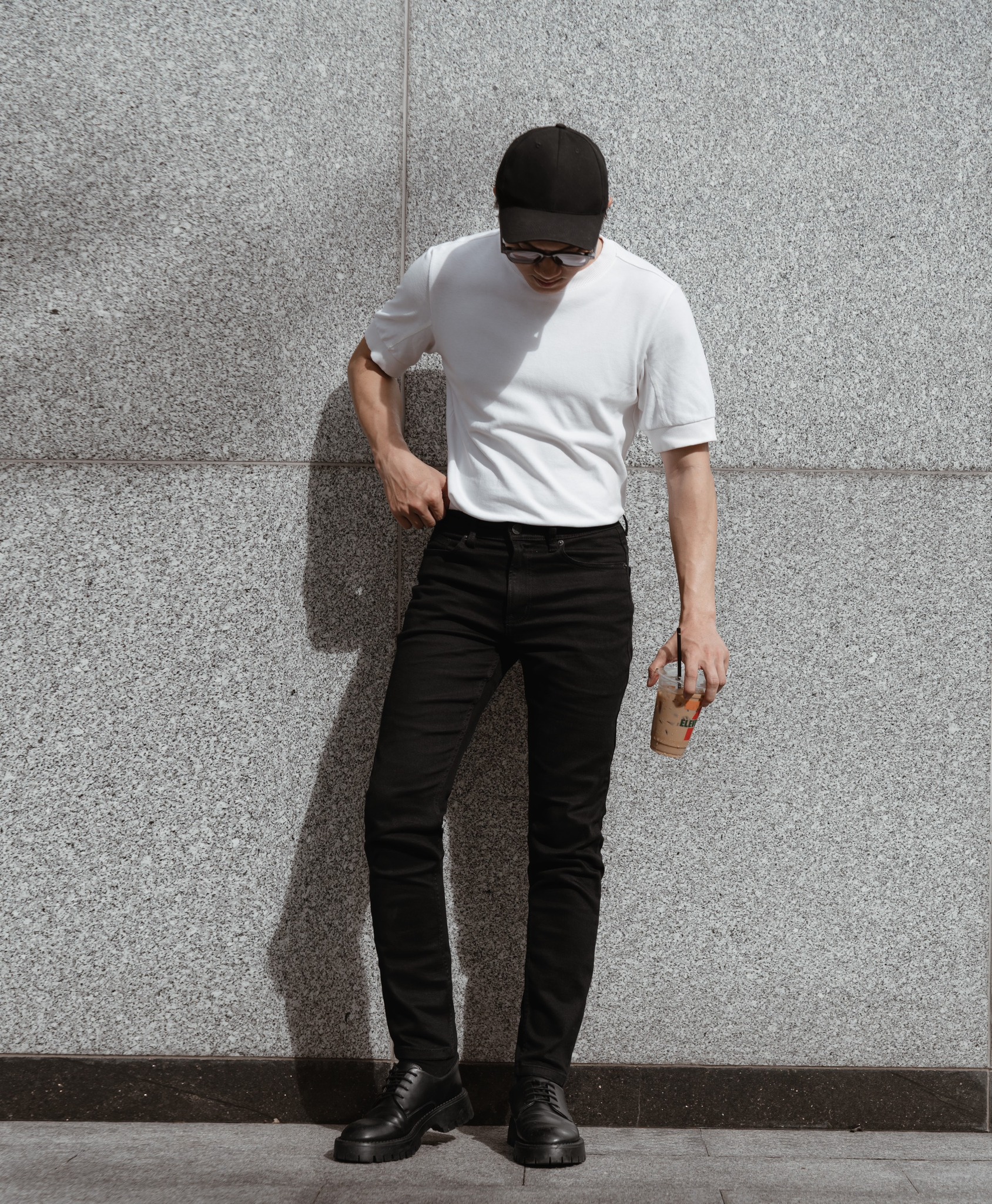Quần Jean nam Routine màu đen form slimfit có độ co giãn 10F20DPA102CR2