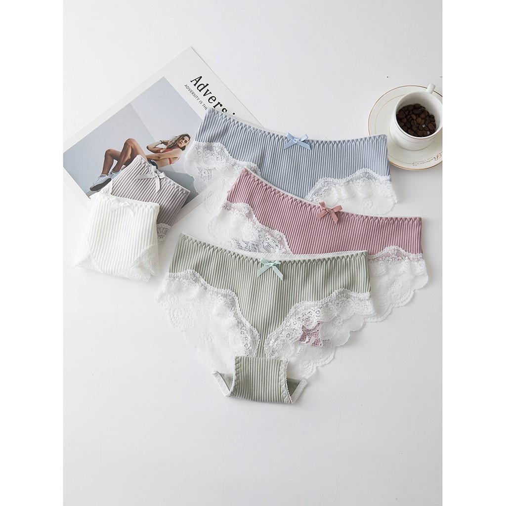 Quần Lót Nữ Cotton Sợi Dọc Thời Trang Nhật Ngang Eo . Hàng Loại Đẹp.