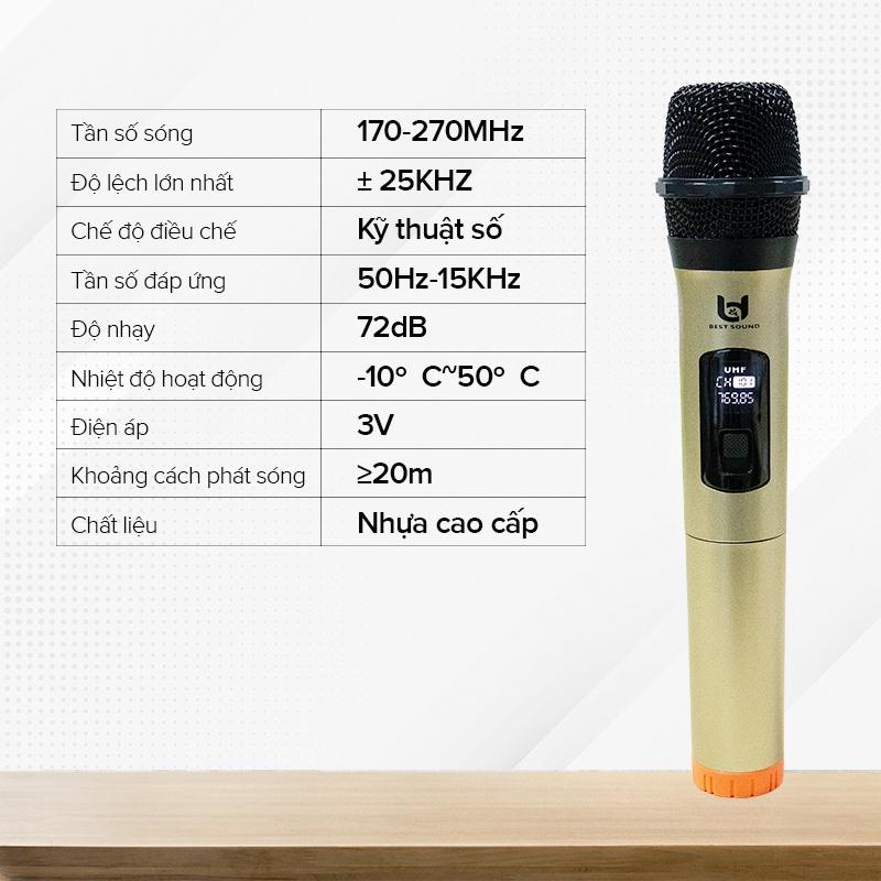 Micro karaoke không dây BEST SOUND W-003 Hàng Chính Hãng bảo hành 12 tháng