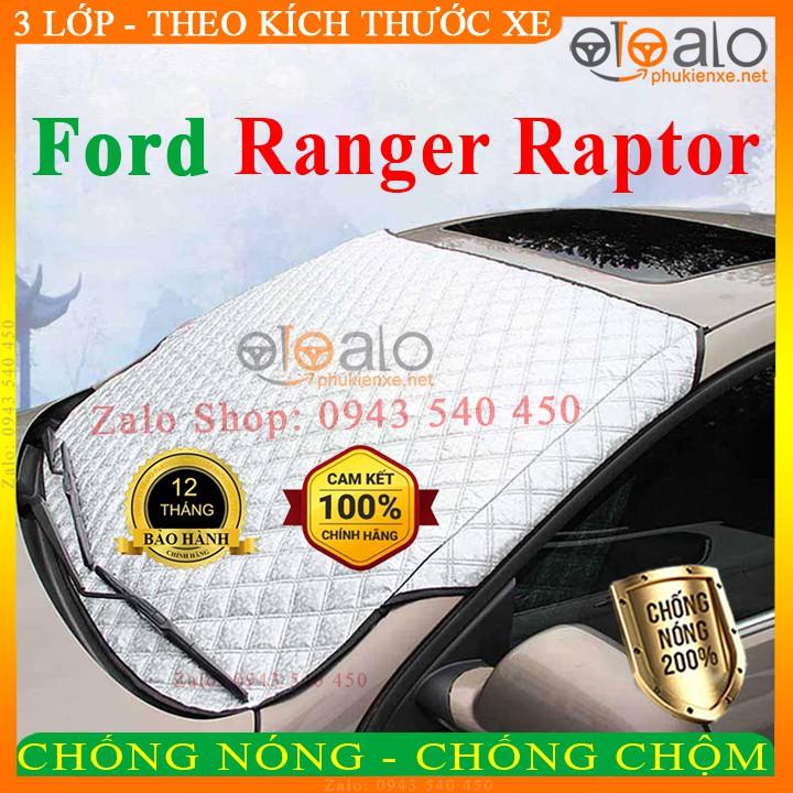 Tấm che chắn nắng kính lái ô tô Ford Ranger Raptor 3 Lớp Cao Cấp Chắn Nắng Cản Nhiệt - OTOALO