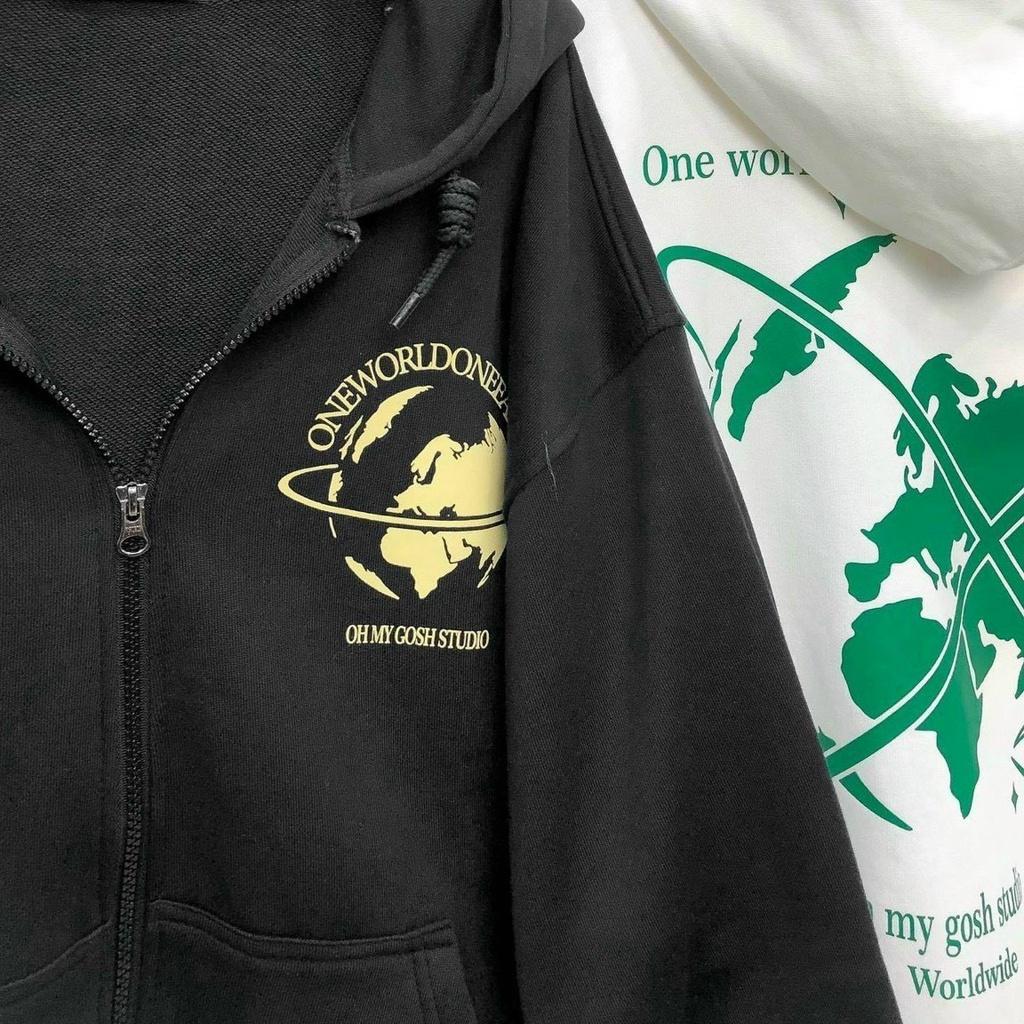 Áo Khoác Hoodie Nam Nữ GOSH STUDIO Form Rộng Kiểu Zip Kéo Phối Nón Rộng 2 Lớp Phong Cách Ullzang Vintage Cá Tính Hot Trend