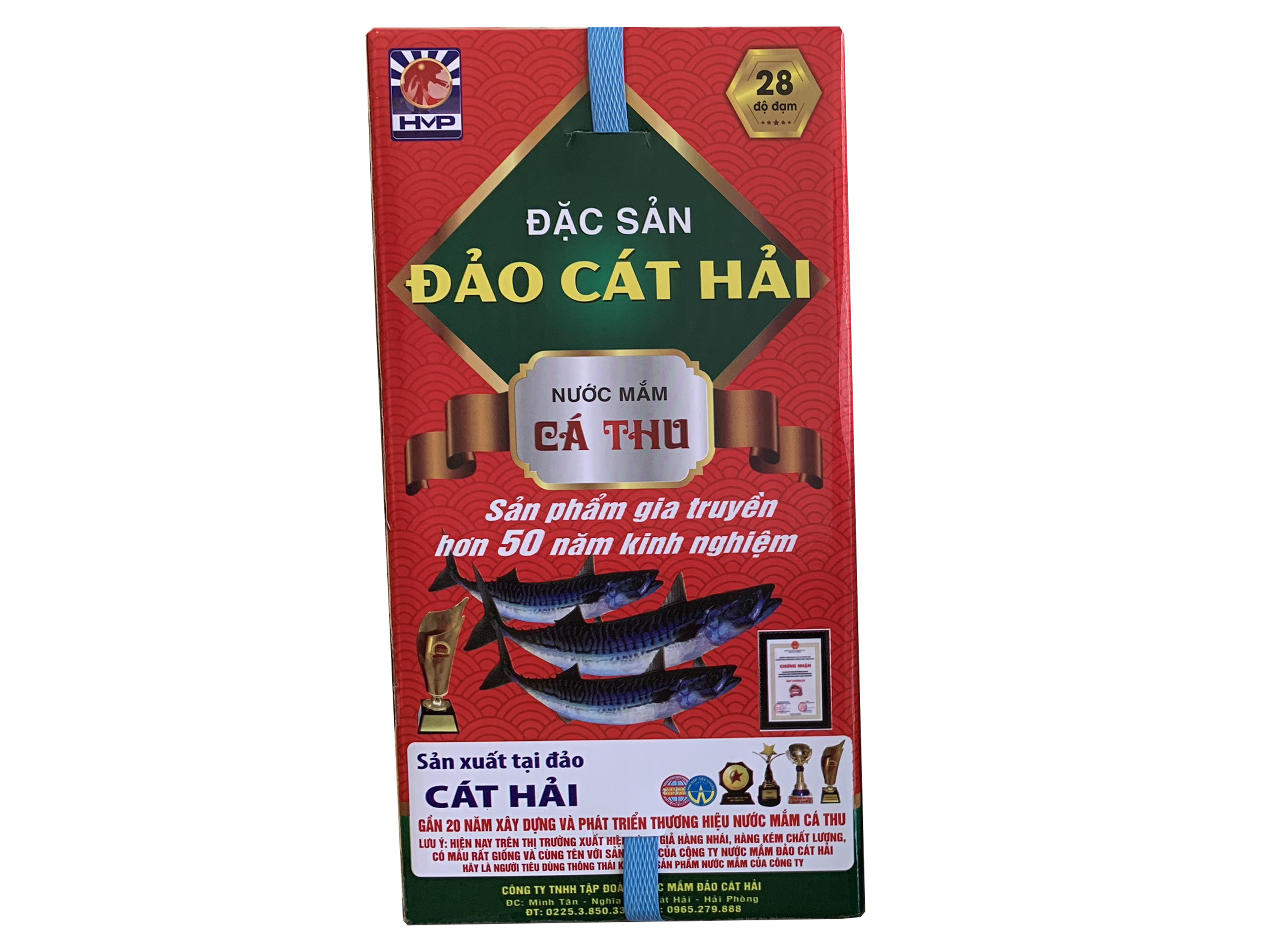 Hộp 4 chai Nước Mắm Cá Thu truyền thống Đảo Cát Hải dung tích 650ml/chai