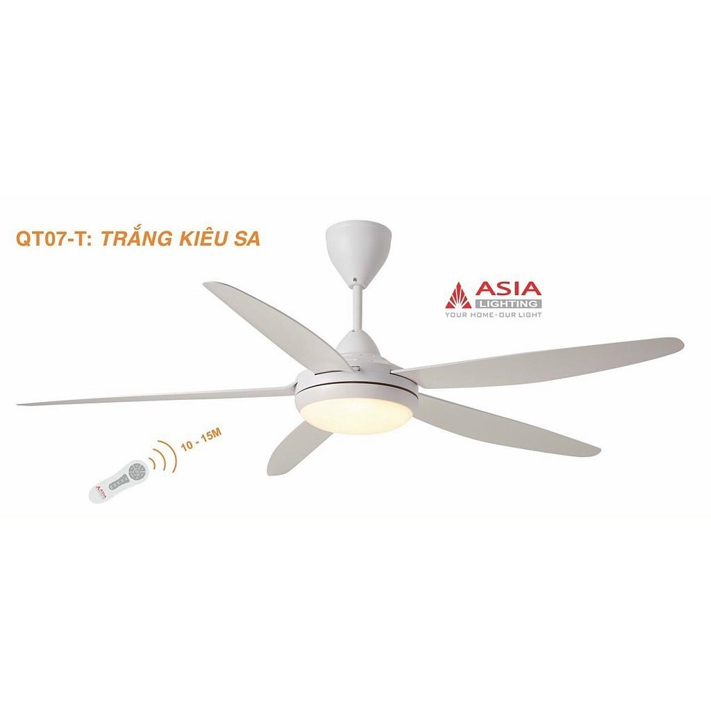 Quạt trần đèn 5 cánh ASIA QT07 Hàng Chính Hãng - Trắng