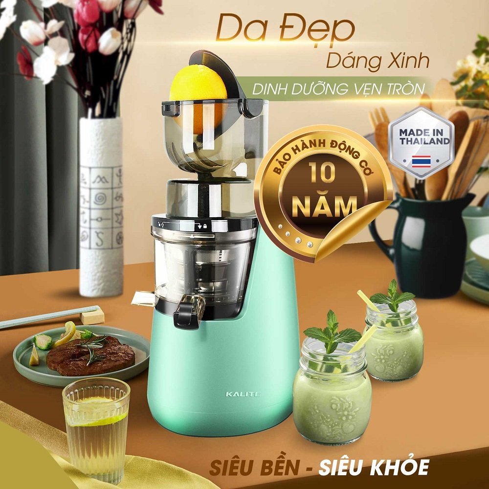 Máy Ép Trái Cây, Máy Ép Chậm Cao Cấp KALITE KL-598 Tiêu Chuẩn Châu Âu, Dung Tích 400 ML Công Suất 400W - Hàng Chính Hãng