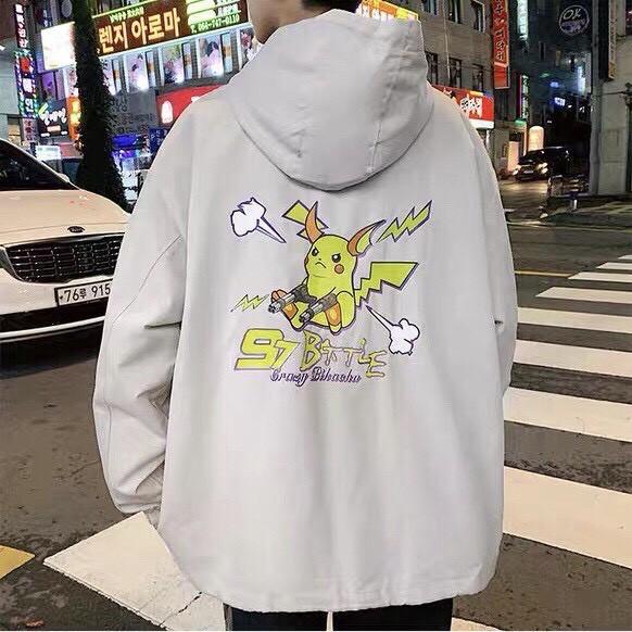 Hình ảnh Áo Khoác Dù Chống Nắng 123SHOP Cho Nam Nữ Đôi Có 3 Màu, Ulzzang Unisex in hình PIKa Form Rộng Jacket