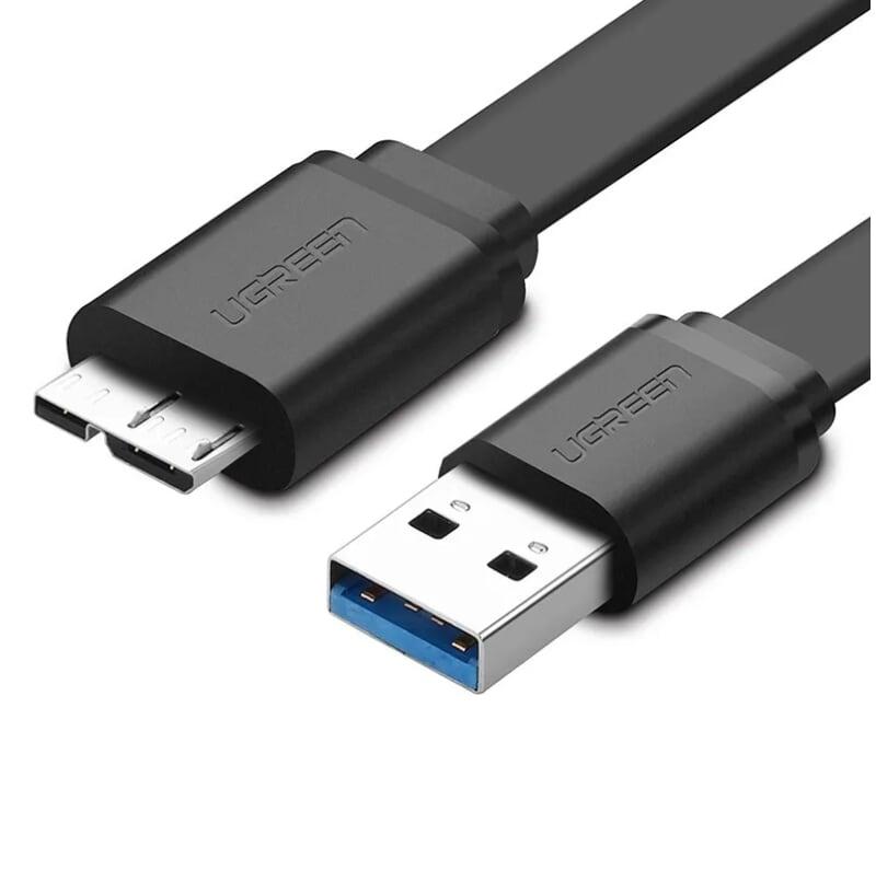 Ugreen UG10852US130TK 0.25M màu Đen Cáp USB 3.0 sang MICRO USB 3.0 cho ổ cứng dáng dẹt - HÀNG CHÍNH HÃNG