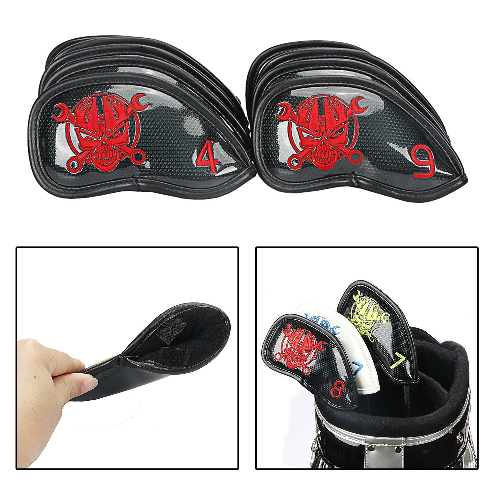 PU Leather Golf Iron Headcover Waterproof Club Head Cover