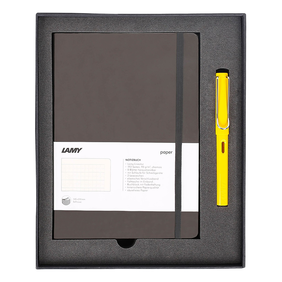 Lamy Notebook A5 Softcover Umbra + Lamy Safari Yellow - GSNSa0025