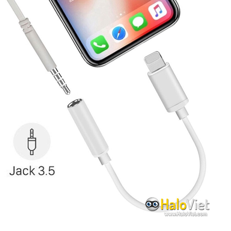 Dây cáp chuyển đổi cổng sạc cho iPhone / iPad sang jack cắm tai nghe 3.5mm chất lượng cao