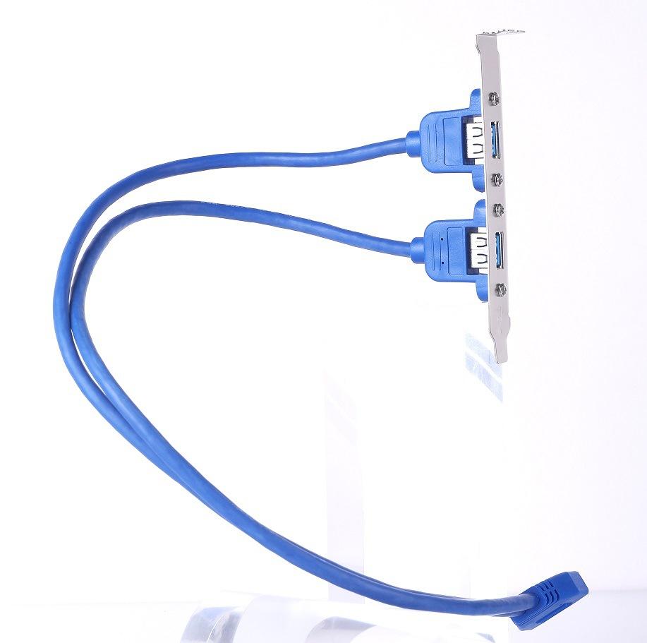 Mới 1 Kích Thước Đầy Đủ Giá Đỡ Bo Mạch Chủ 20pin Sang USB 3.0 Nữ Mặt Sau Đầu Kết Nối Cáp Có Khe Cắm PCI Đĩa