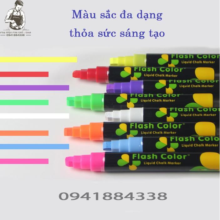 {Bút Ngòi 6mm} 8 Bút Huỳnh Quang - Bút Bảng Led - Bút Dạ Quang