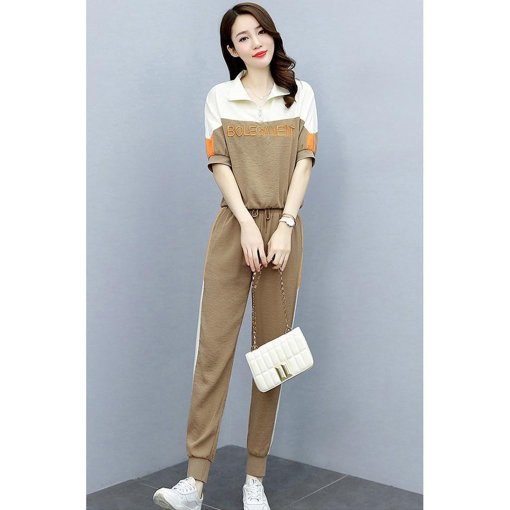 Bộ đũi nữ kiểu dáng thể thao quần bo gấu năng động chất vải mềm mát giá tốt nhất