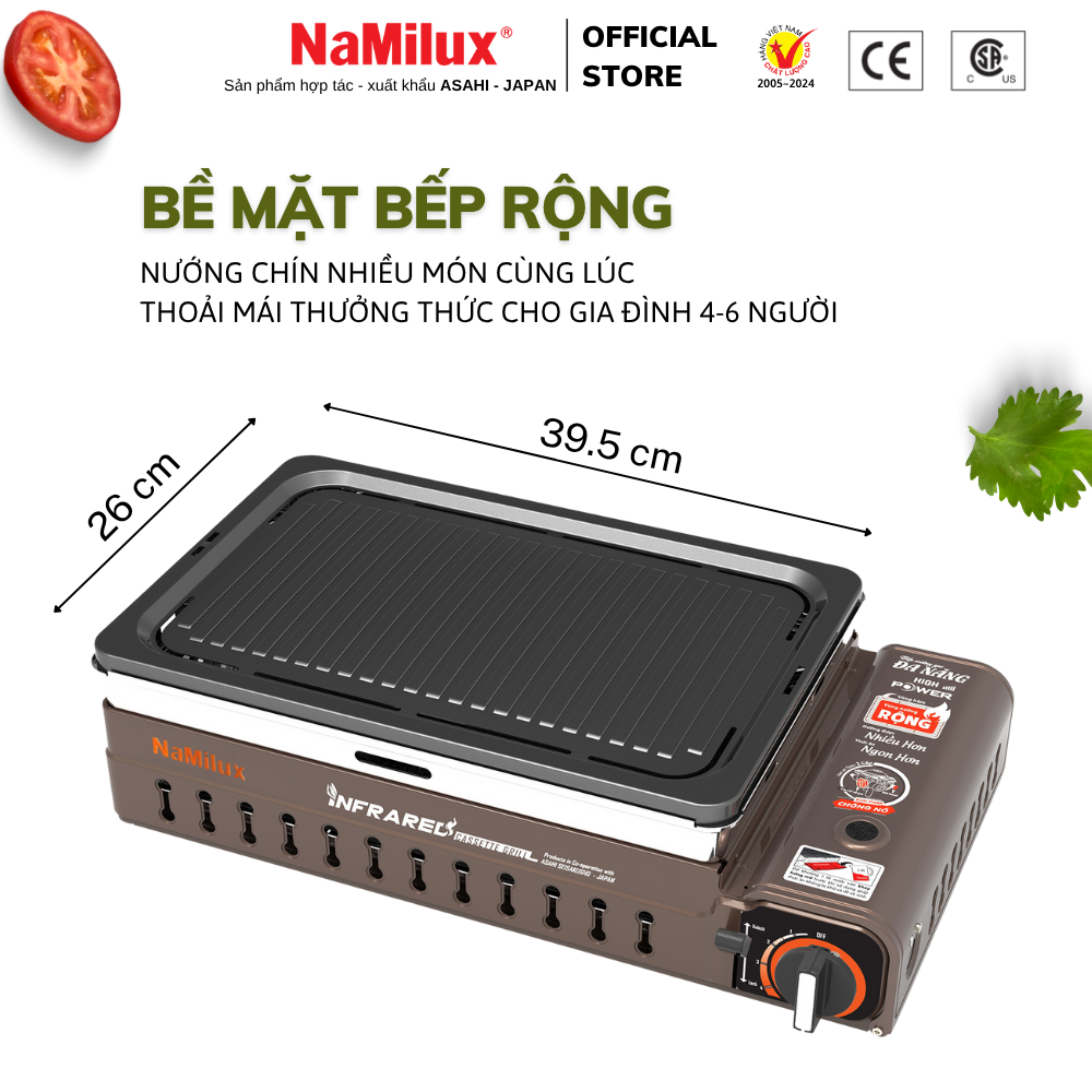 Bếp Nướng Gas Hồng Ngoại NaMilux I Đa Năng, Chống Dính I Bảo Hành 12 Tháng I Hàng Chính Hãng
