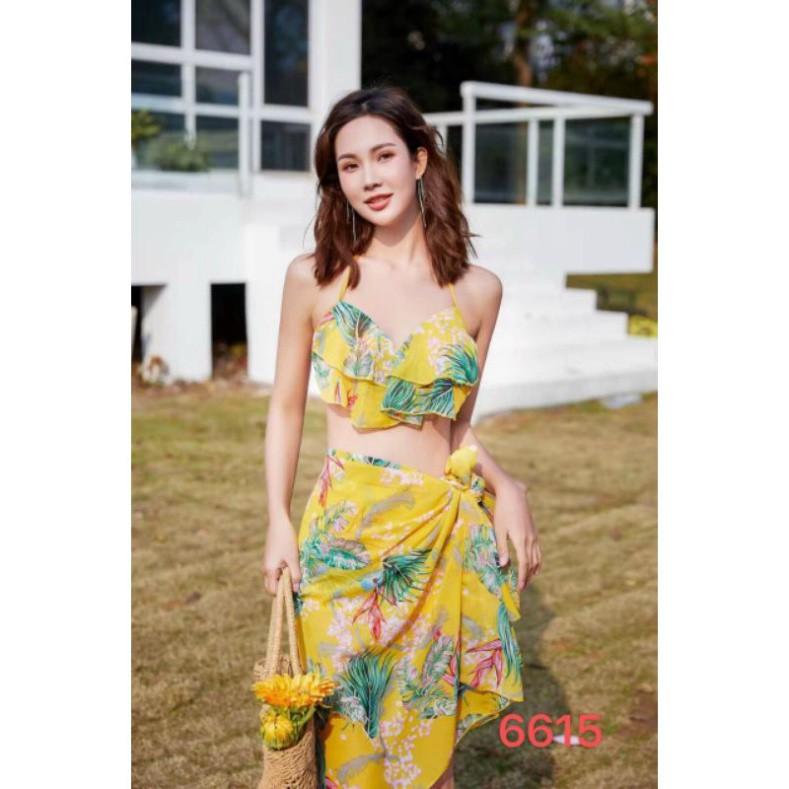 Váy Ngủ Nữ TOÀN QUỐCSet Bộ bikini kèm khăn choàng cực xinh L