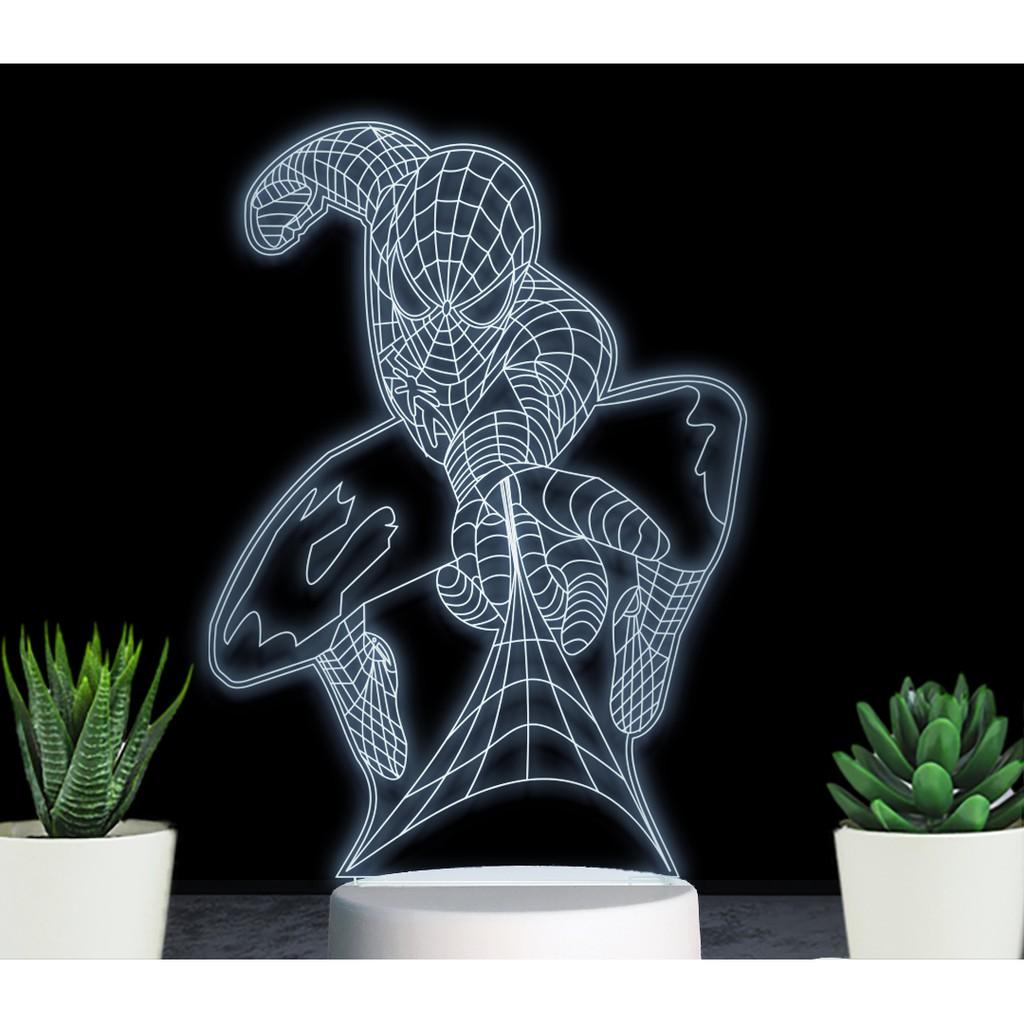 ĐÈN LED 3D 16 MÀU HÌNH NGƯỜI NHỆN - QUÀ TẶNG Ý NGHĨA, QUÀ SINH NHẬT,TRANG TRÍ, ĐỂ BÀN , PHÒNG NGỦ