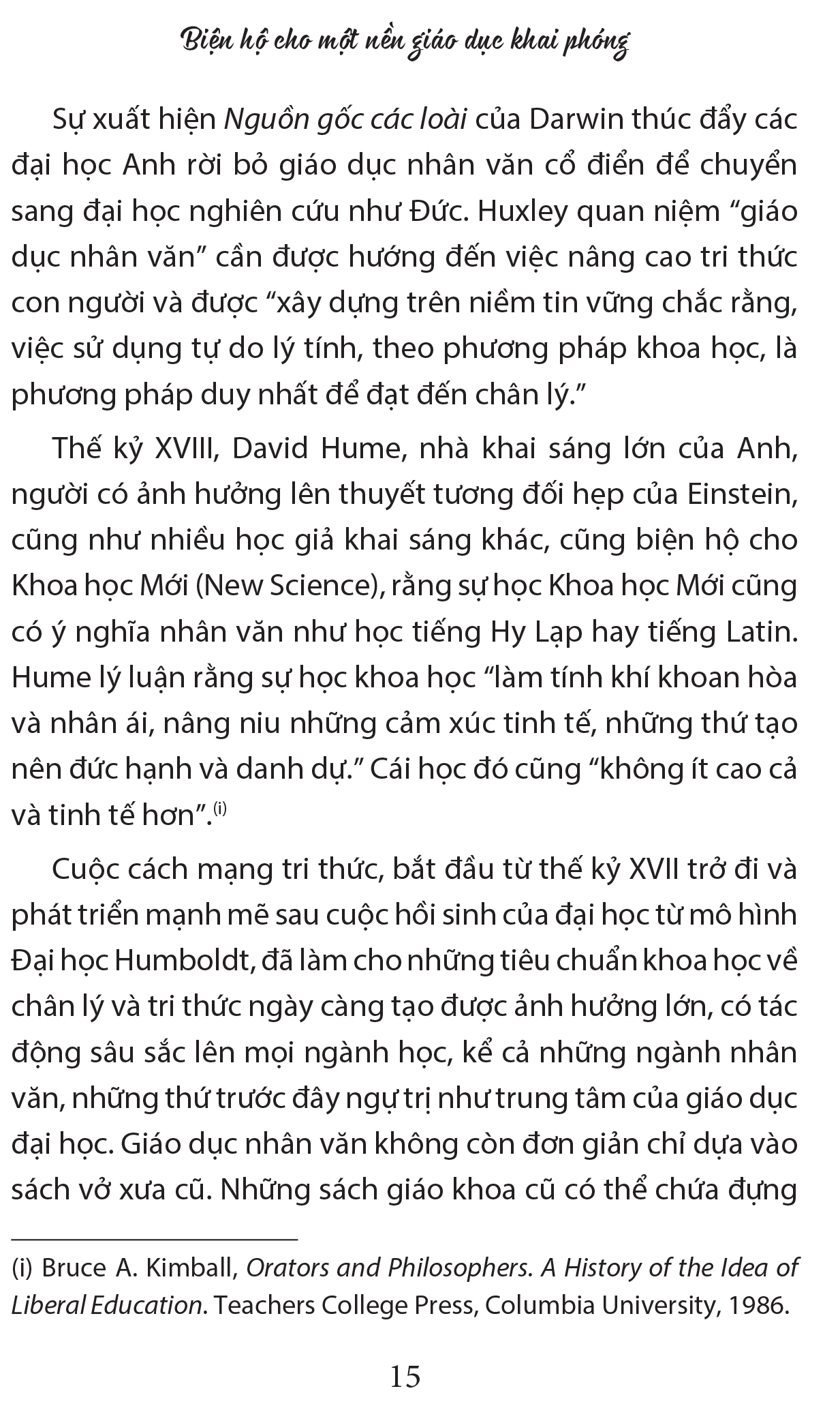 Biện hộ cho một nền giáo dục khai phóng