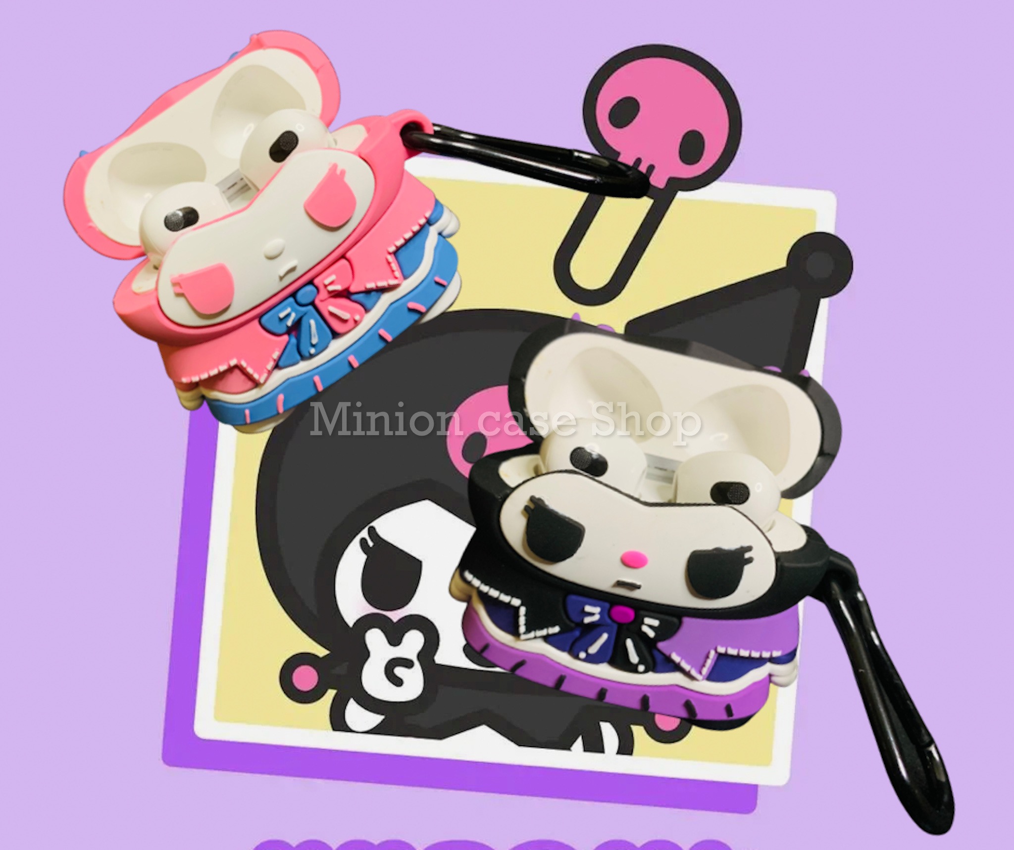 Case bảo vệ dành cho Airpods 3 hình Kuromi chất liệu silicon 3d cao cấp