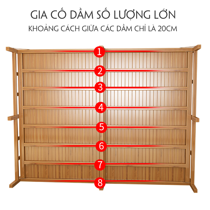 Giường tre gấp gọn cao cấp 150x190cm