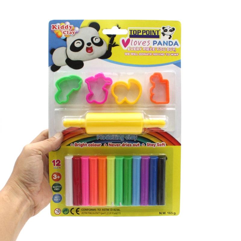 Đất Nặn 12 Màu 200G ST-200-12 + Dụng Cụ