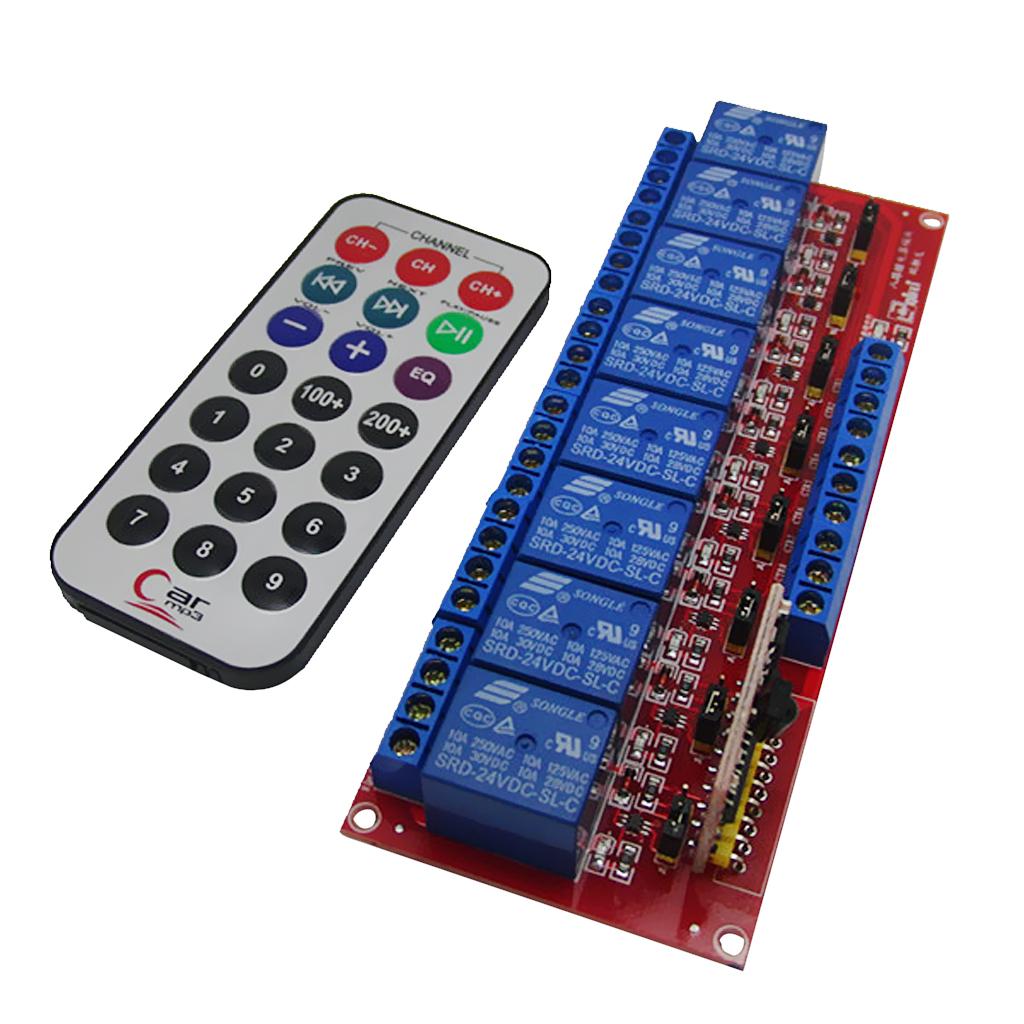 12V 8 Channel Remote Control Switch Relay Transmitter Reciever Module Board