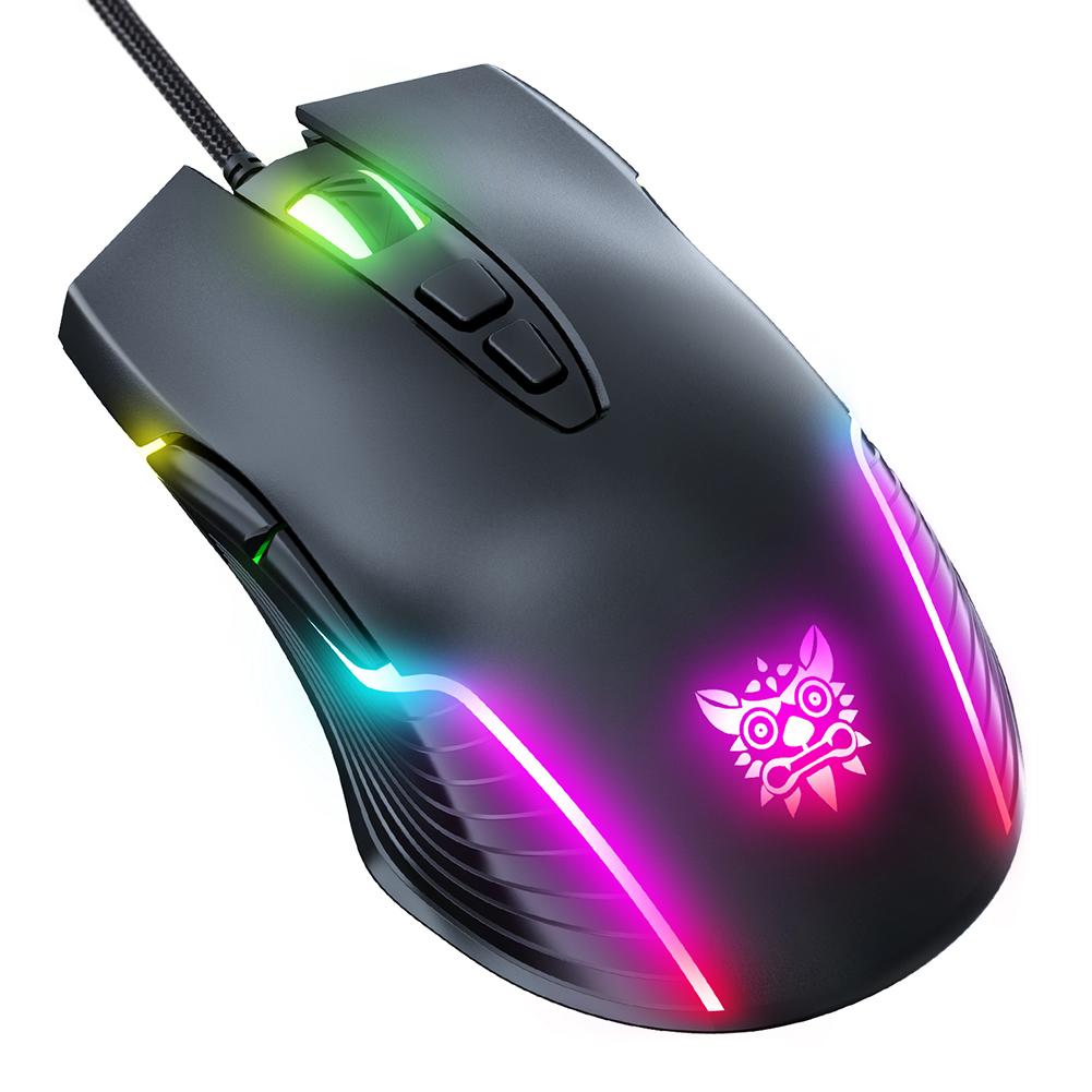 Đèn Nền RGB Chuột Chơi Game 6 Tốc Độ Điều Chỉnh 6400 DPI USB Có Dây Bé Gái Màu Hồng Chuyên Game Chuột Cho Máy Tính Laptop game Thủ