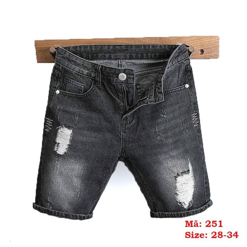 Quần Short Jean Nam Chất Bò Co Giãn️️Quần Đùi Nam Rách Nhẹ Cá Tính (kèm hình thật) Tô Tồ Shop - QSJNM251