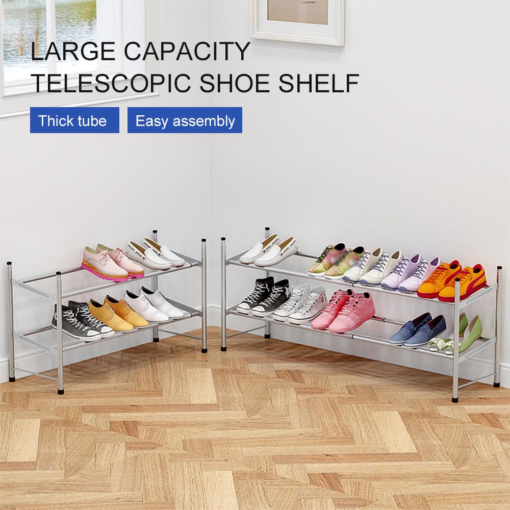 Kệ để giày 2 tầng có thể điều chình sức chứa được làm bằng kim loại chống gỉ độ bền cao