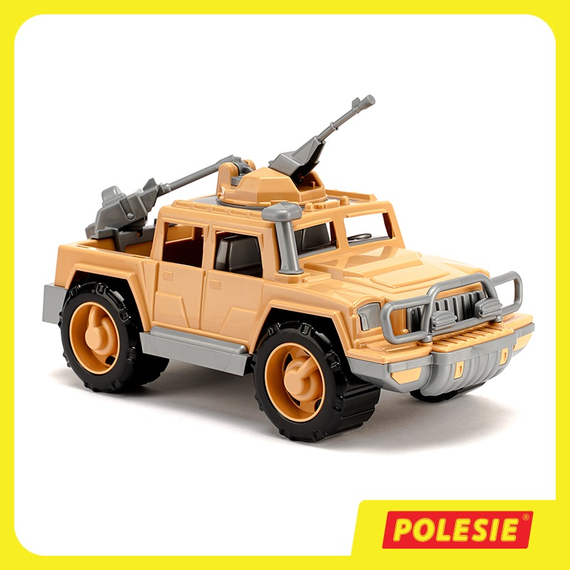 Xe Jeep quân đội hộ tống đoàn trang bị súng máy đồ chơi - Polesie Toys