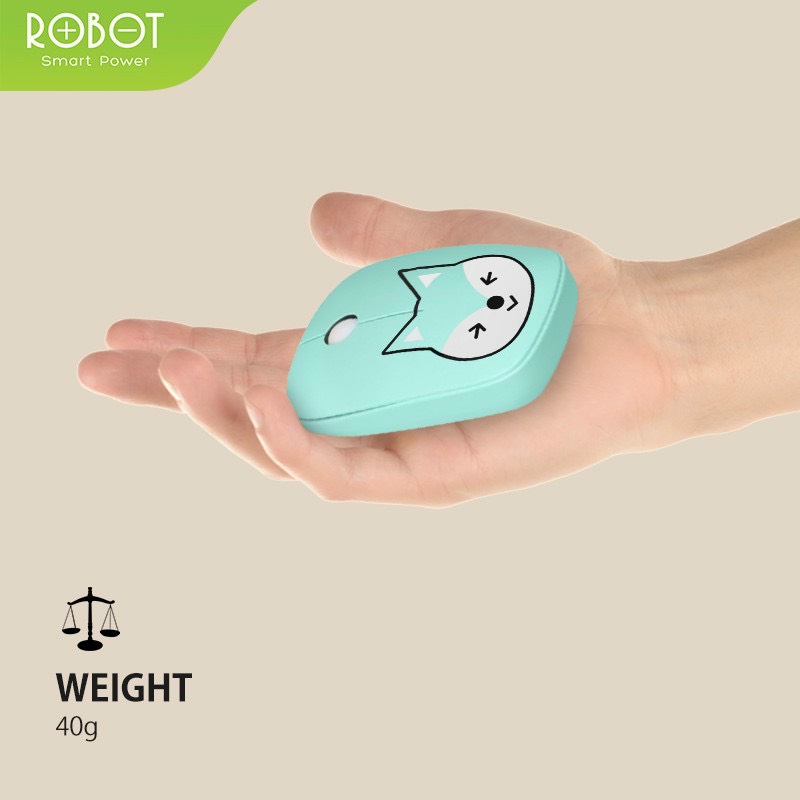 Chuột Quang Không Dây 2.4GHz ROBOT M220 Khoảng Cách Tín Hiệu 20m Công Nghệ Cảm Biến Quang Học 1600DPI - Hàng Chính Hãng