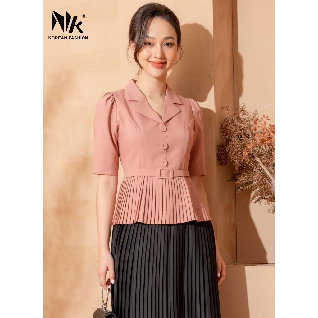 Mua Áo Ký Giả Peplum Dập Ly NK Fashion Thiết Kế Tay Ngắn Bo Eo Điệu, Chất Liệu Nhập Hàn Mềm Mịn NKFSM2110001 - Nâu - S tại NK FASHION OFFICIAL Mua Áo Ký Giả Peplum Dập Ly Nk Fashion Thiết Kế Tay Ngắn Bo Eo Điệu, Chất Liệu Nhập Hàn Mềm Mịn Nkfsm2110001 - Nâu - S Tại Nk Fashion Official