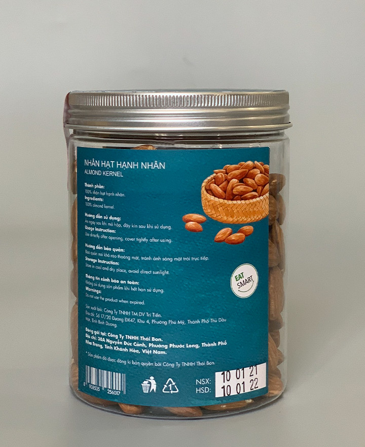 Nhân hạt hạnh nhân hộp 275g - Hạt dinh dưỡng Thái Bon