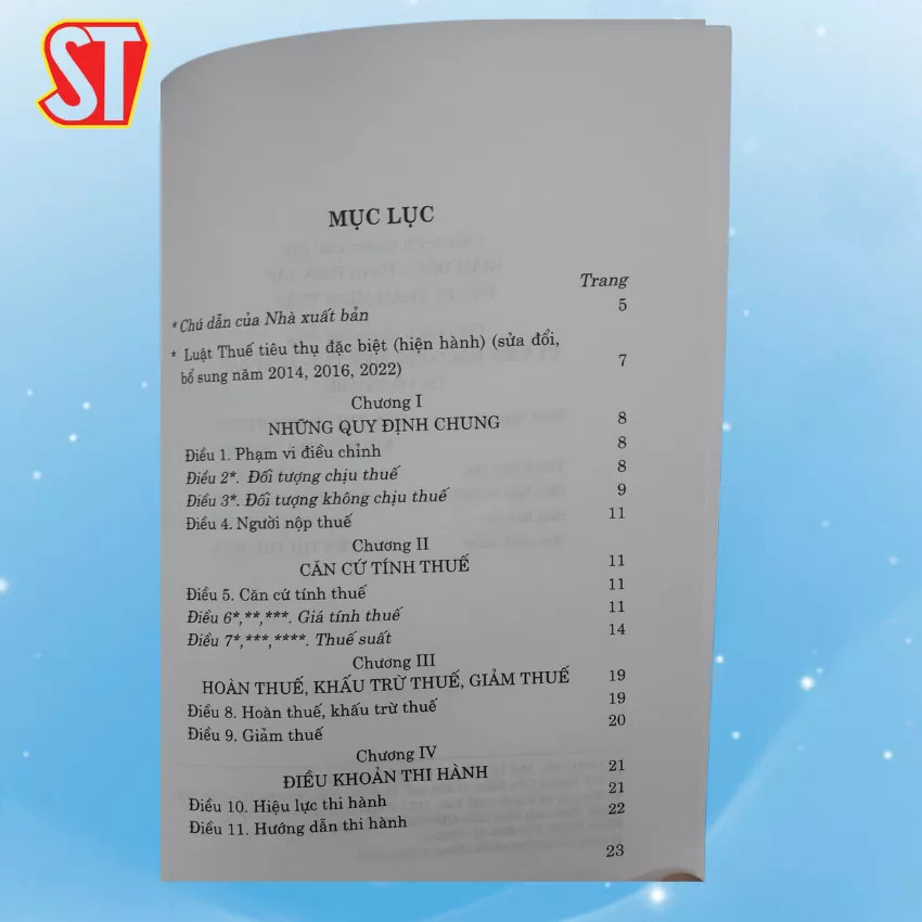 Sách Luật Thuế Tiêu Thụ Đặc Biệt (hiện hành) (sửa đổi, bổ sung năm 2014, 2016, 2022) - NXB Chính Trị Quốc Gia Sự Thật