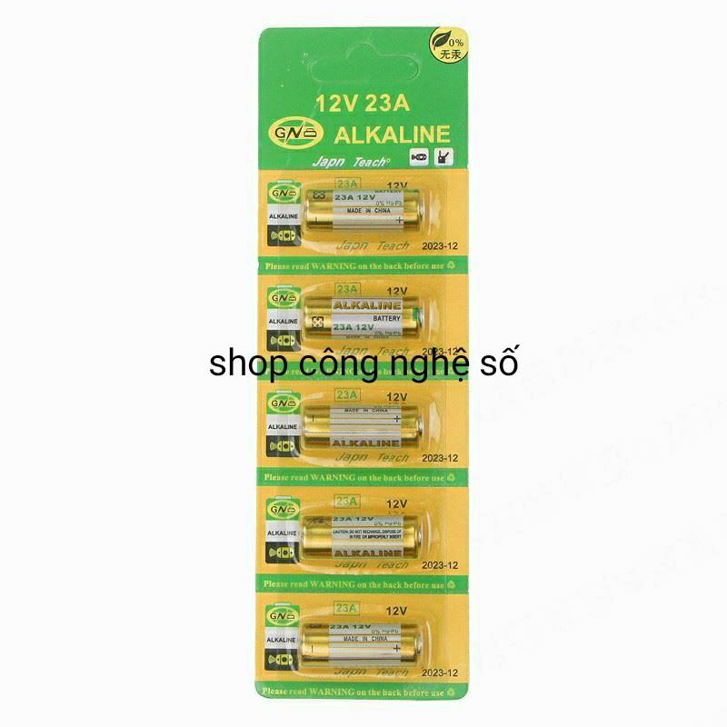 vỉ 5 viên Pin 12V 23A 12V 27A cho remote cửa cuốn các loại điều khiển công tắc RF ô tô xe đạp điện