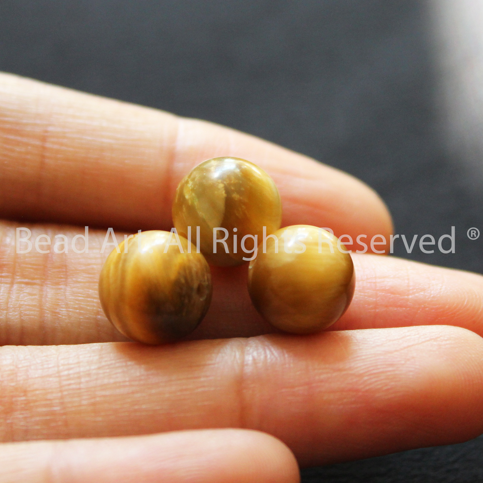 10MM Đá Mắt Hổ Vàng, Golden Tiger Eye Tự Nhiên Loại B, Đá Mắt Cọp, Thổ, Kim, Phối Vòng Tay Phong Thuỷ, Chuỗi Hạt - Bead Art