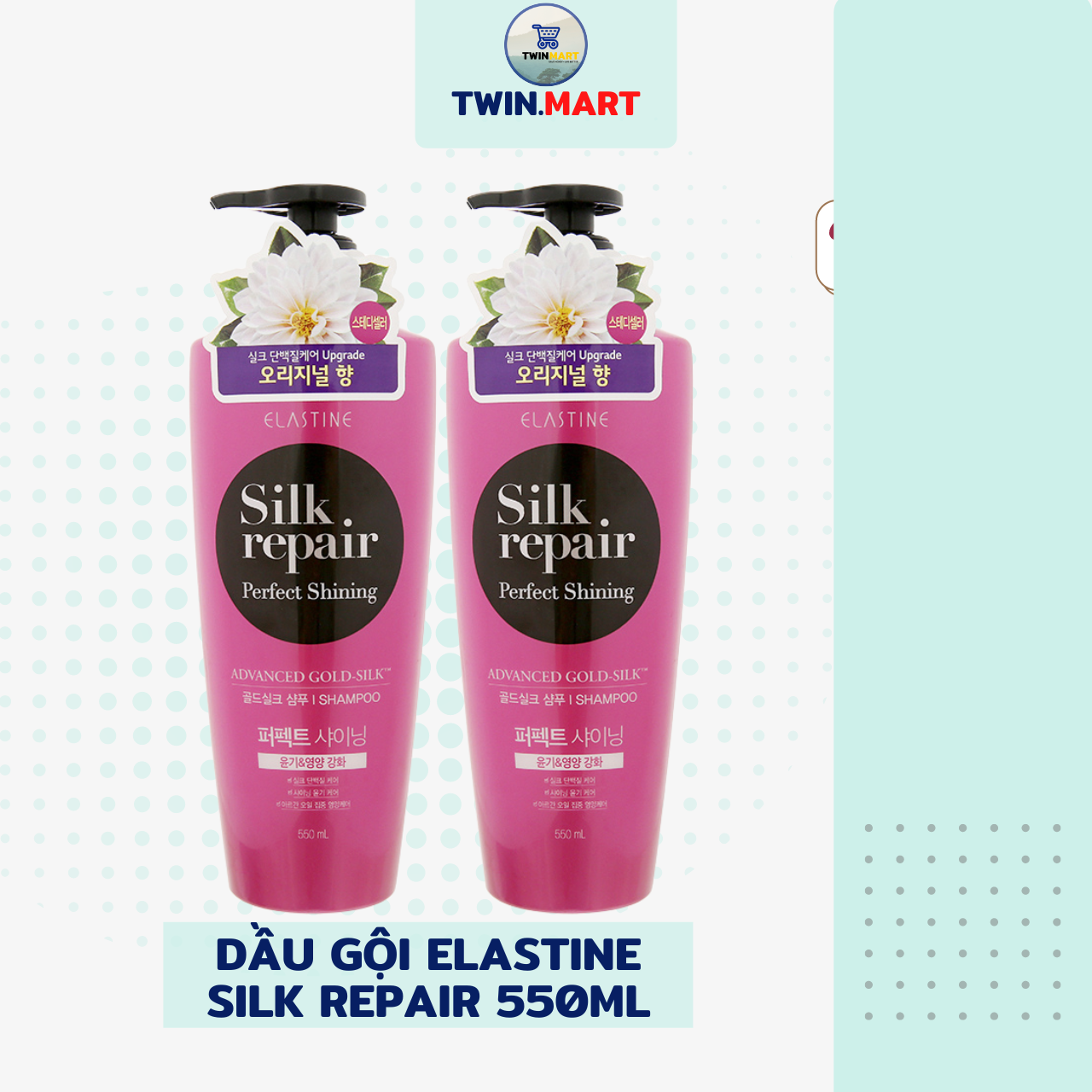 Dầu gội chăm sóc và nuôi dưỡng tóc Elastine Silk Repair Perfect Shining 550ml sản xuất tại Hàn Quốc