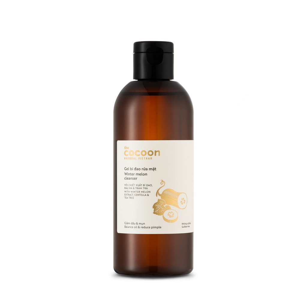 Sữa Rửa Mặt COCOON Bí Đao làm sạch sâu, giảm dầu & mụn ẩn - COCOON Winter Melon Cleanser 310mL