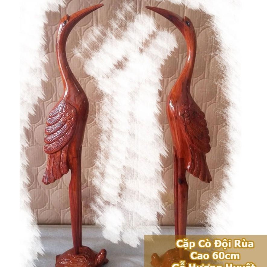 CẶP TƯỢNG HẠC BẰNG GỖ CAO 60CM
