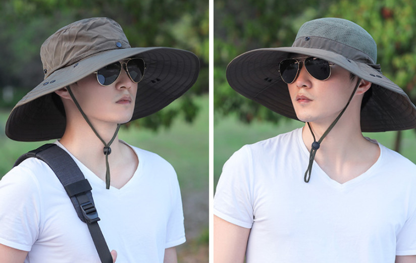 Mũ rộng vành chống nắng chống uv kèm khẩu trang cho nam cao cấp, nón chống nắng khẩu trang nam thời trang