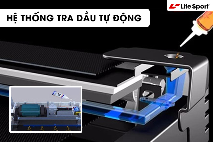 Máy Chạy Bộ Lifesport LS-5000,Máy Chạy Bộ Hiển Thị Nhịp Tim Lượng Calo Và Tốc Độ Và Quãng Đường Chạy, Vùng Chạy Rộng