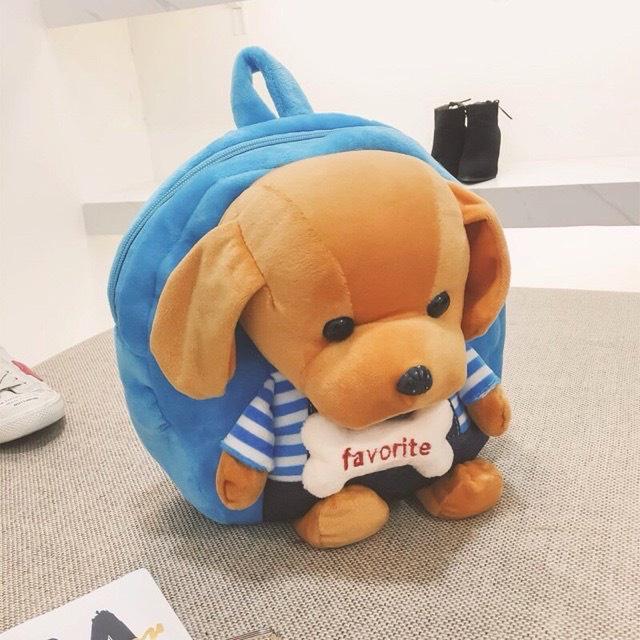 Balo thú bông hình chó con đáng yêu cho bé trai bé gái mẫu giáo mầm non nhà trẻ