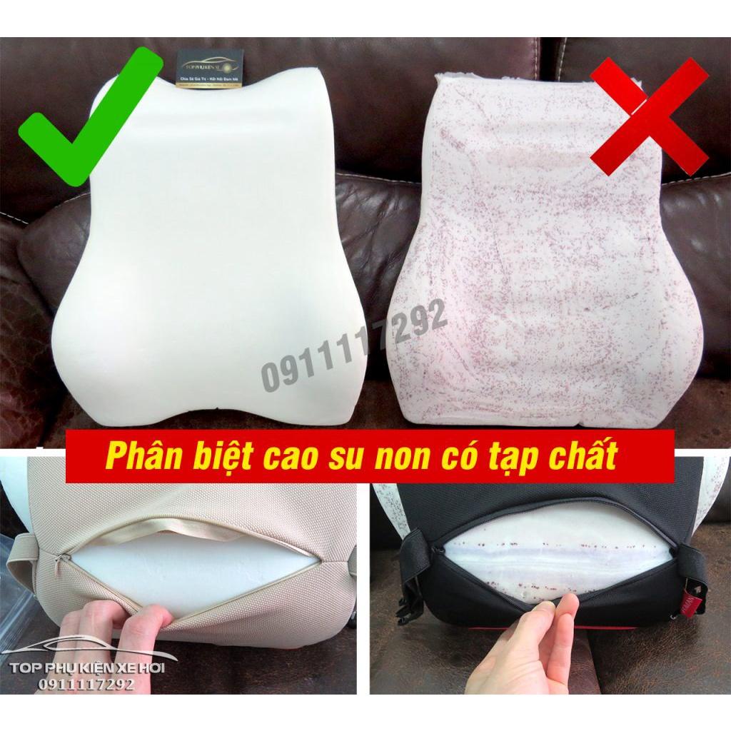 Bộ gối tựa lưng và tựa đầu ô tô cao su non cao cấp, thiết kế sang trọng, màu sắc trang nhã giúp giảm đau mỏi