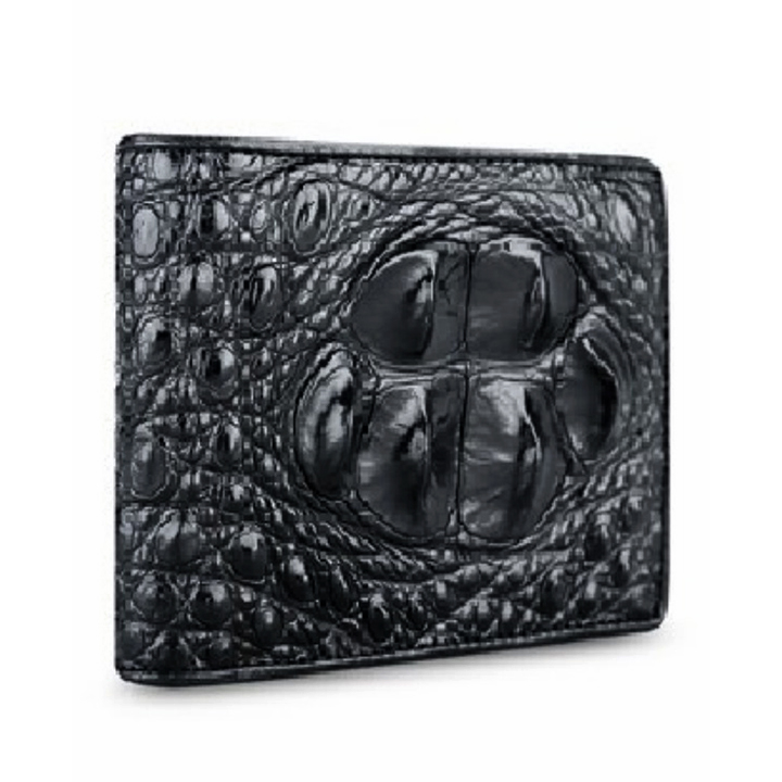 HT2213-14-15-49 - Ví nam Huy Hoàng da cá sấu gù đầu màu đen, nâu đỏ, vàng bò, nâu đất