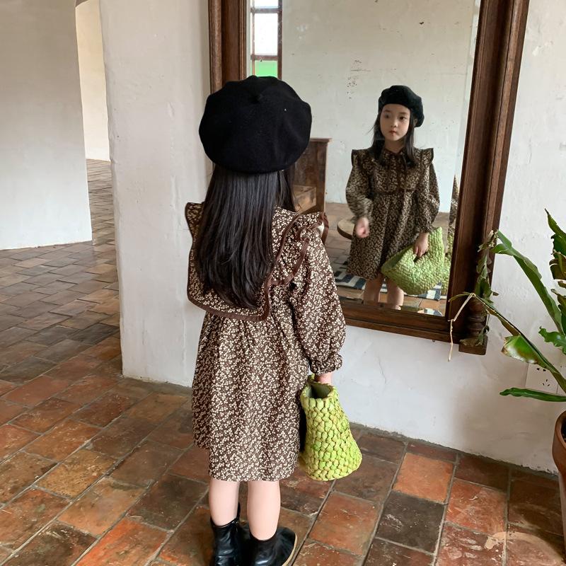 Màu Cà Phê Hoa Áo Thun Hàn Quốc Dài Tay Bé Gái Mùa Thu Trẻ Em Mới Quần Áo